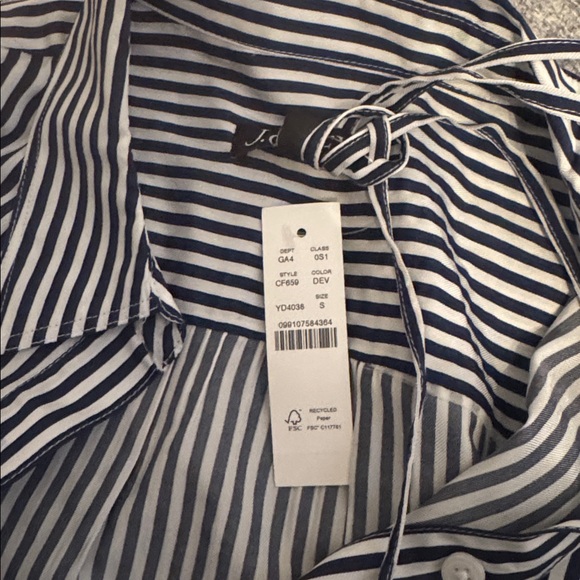 NWT Jcrew Long Amelia shirt-dress in striped drapey viscose twill - Picture 3 of 5